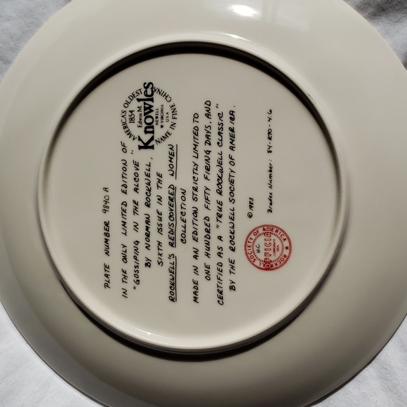 Norman Rockwell Plate, "Gossiping in the Alcove" - Picture 2 of 4